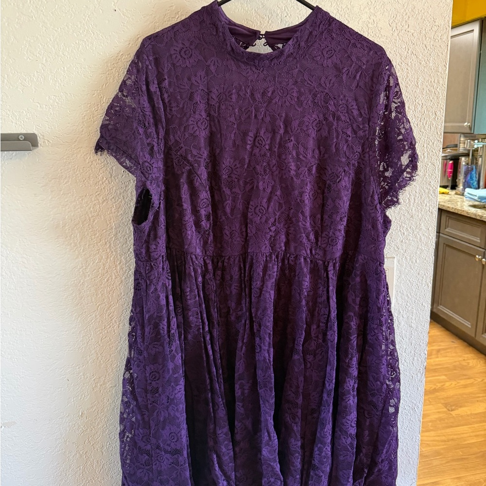 Lane Bryant Women's Purple Lace Formal Dress